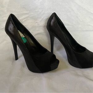 Elegant Black Peep-Toe Heels